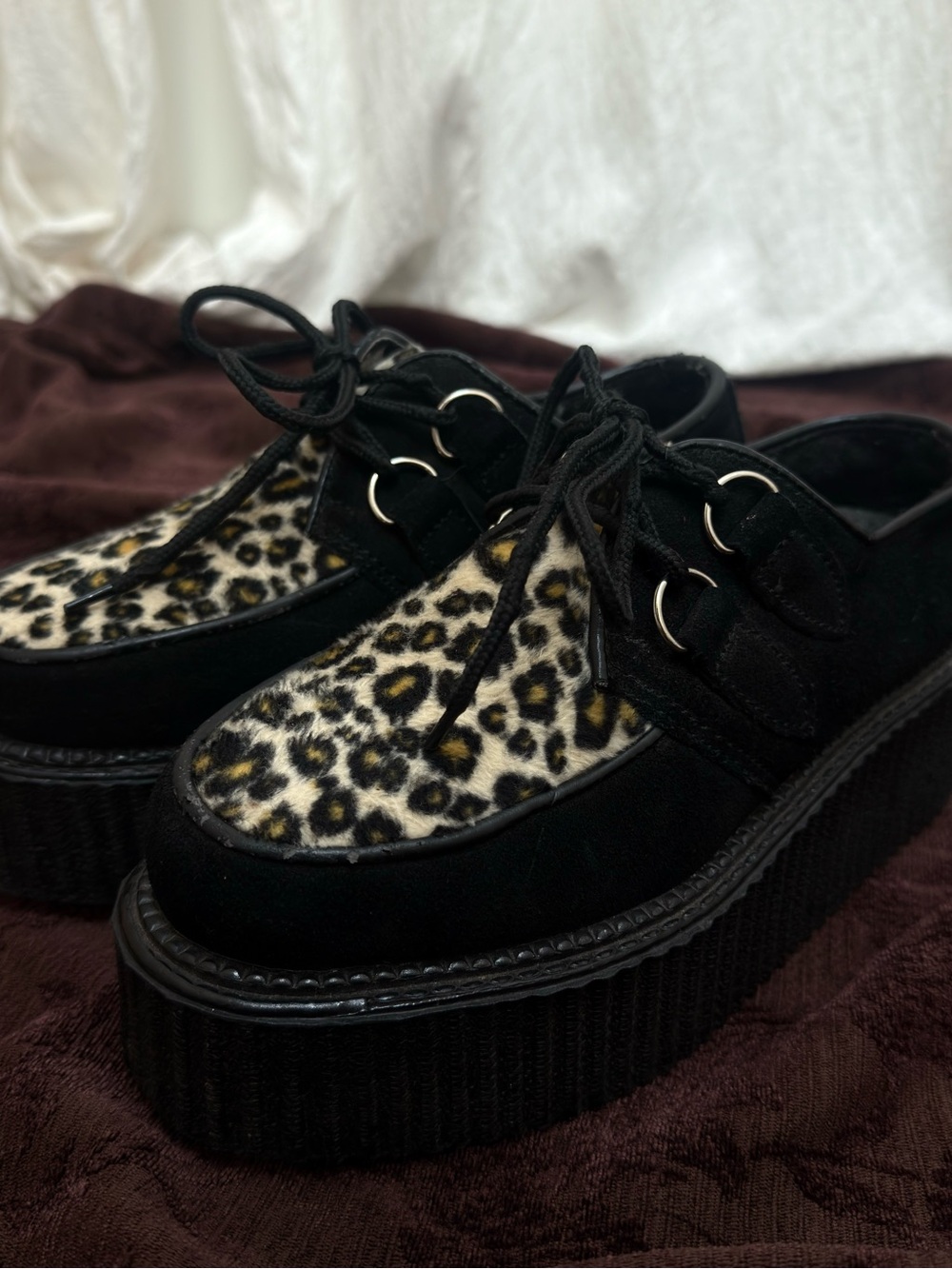 Vintage Demonia leopard print creepers • chunky ribbed platform